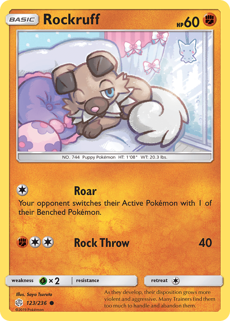 Rockruff, carta 123 de Cosmic Eclipse