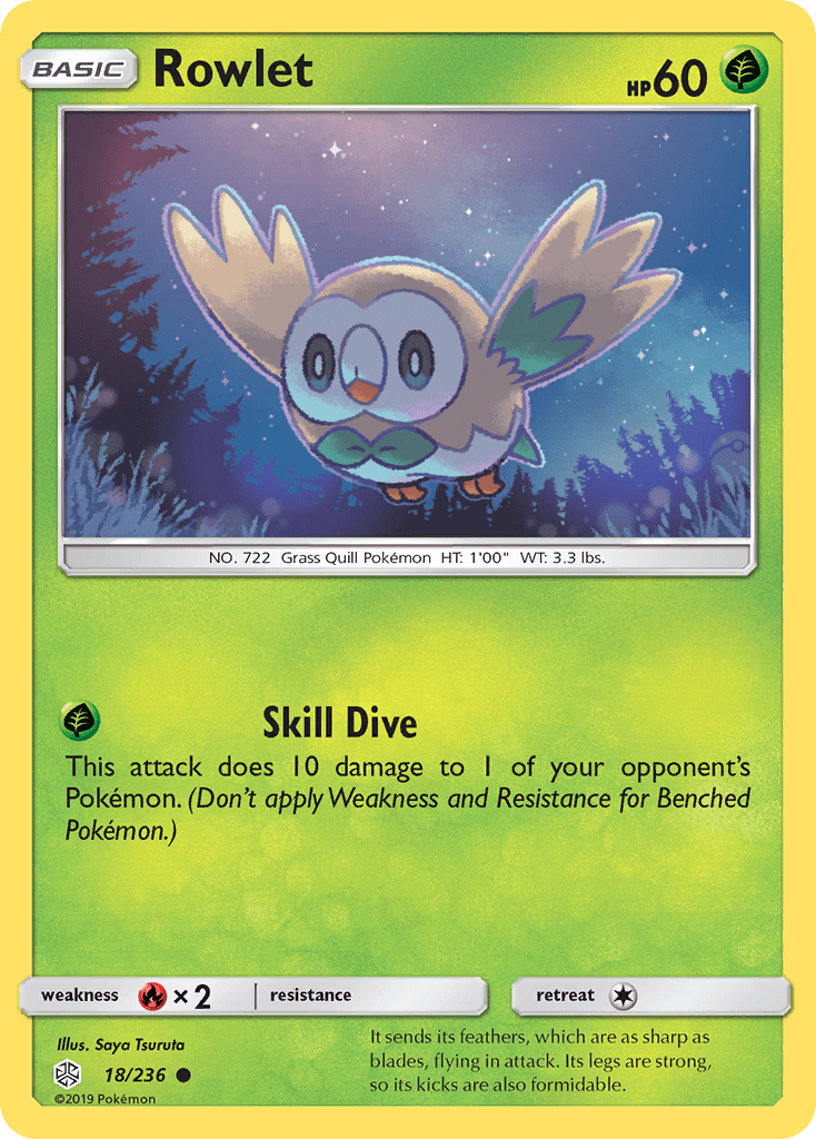 Rowlet, carta 18 de Cosmic Eclipse