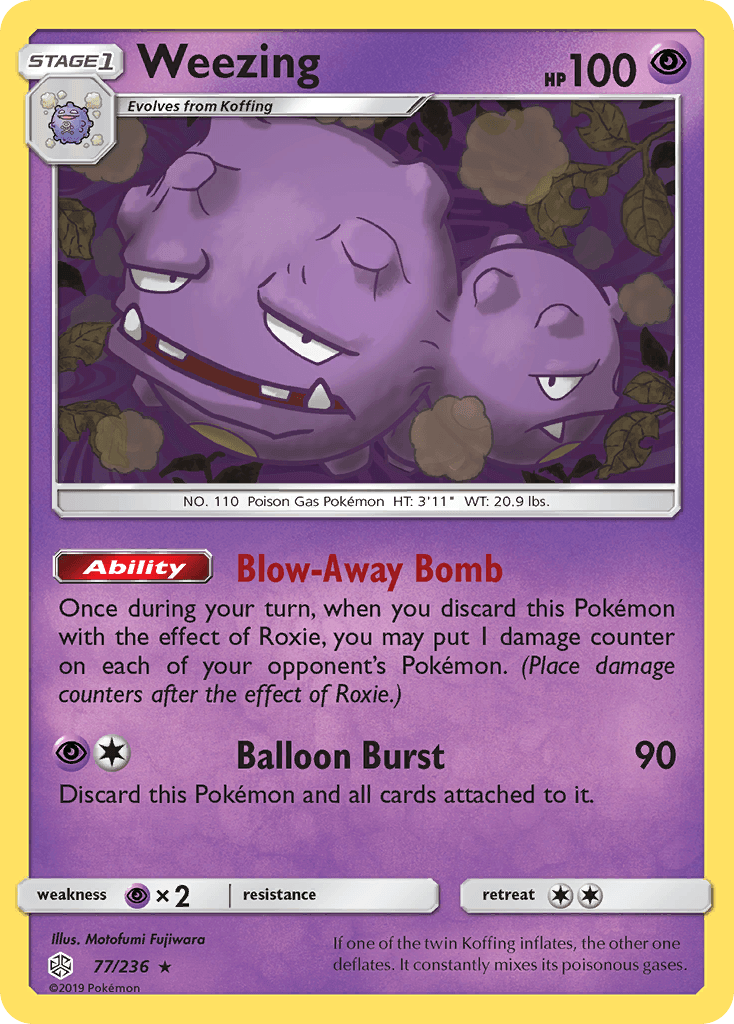 Weezing, carta 77 de Cosmic Eclipse