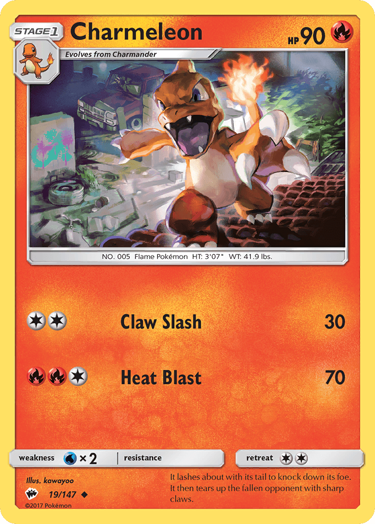 Charmeleon, carta 19 de Burning Shadows