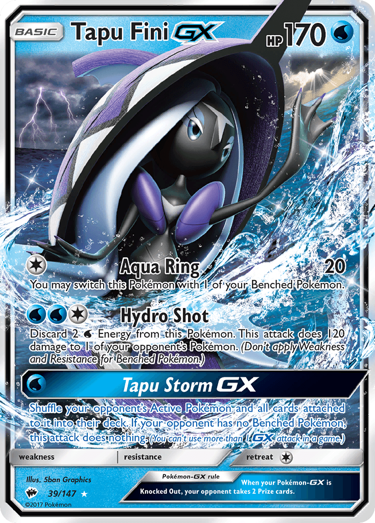 Tapu Fini GX, carta 39 de Burning Shadows