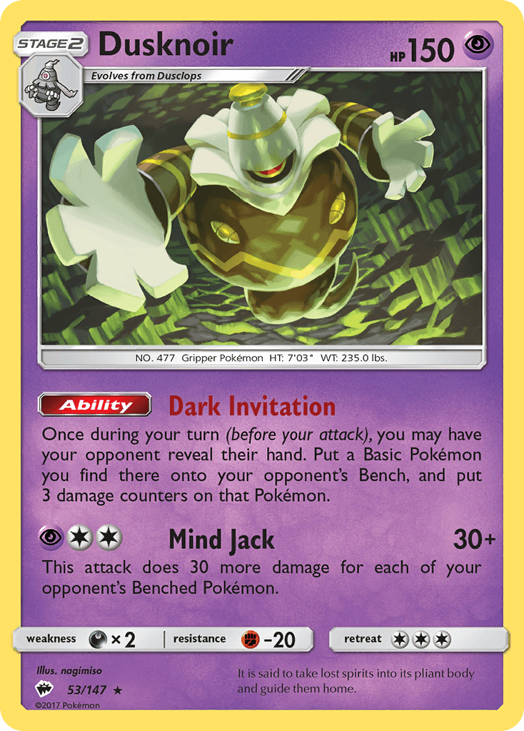Dusknoir, carta 53 de Burning Shadows