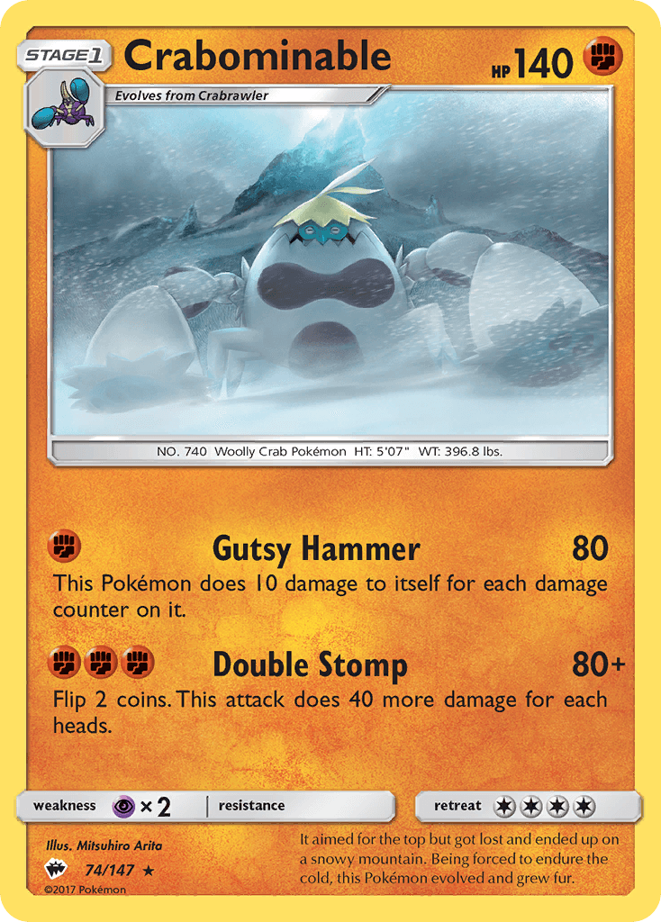 Crabominable, carta 74 de Burning Shadows
