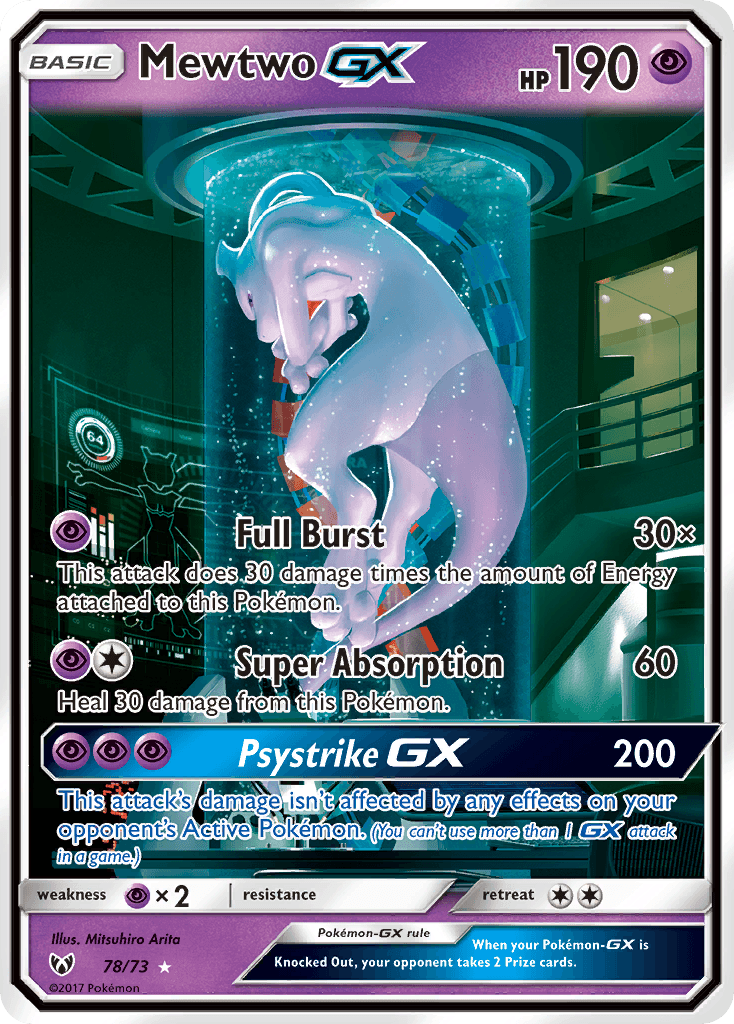 Mewtwo GX, carta 78 de Shining Legends
