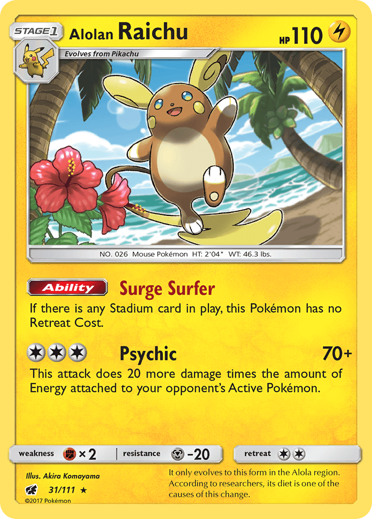 Alolan Raichu, carta 31 de Crimson Invasion