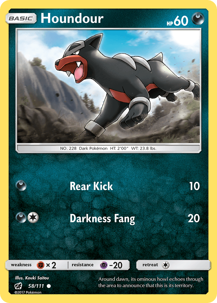 Houndour, carta 58 de Crimson Invasion