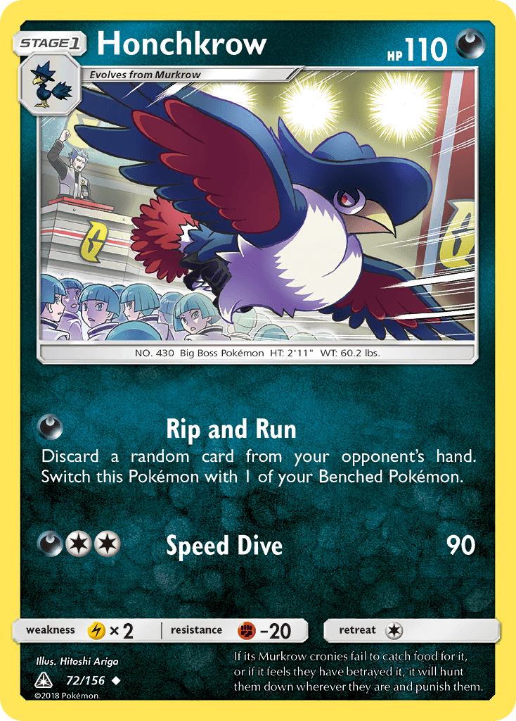Honchkrow, carta 72 de Ultra Prism