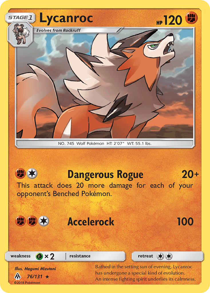 Lycanroc, carta 76 de Forbidden Light