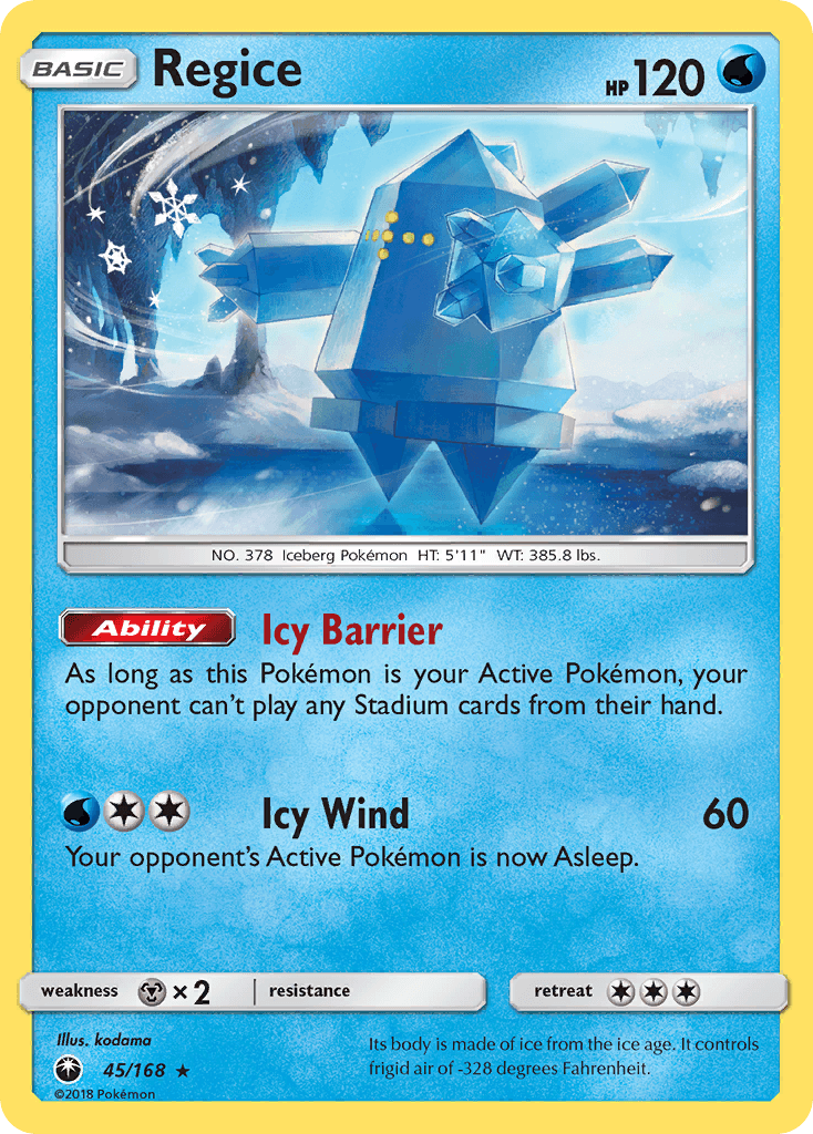 Regice, carta 45 de Celestial Storm