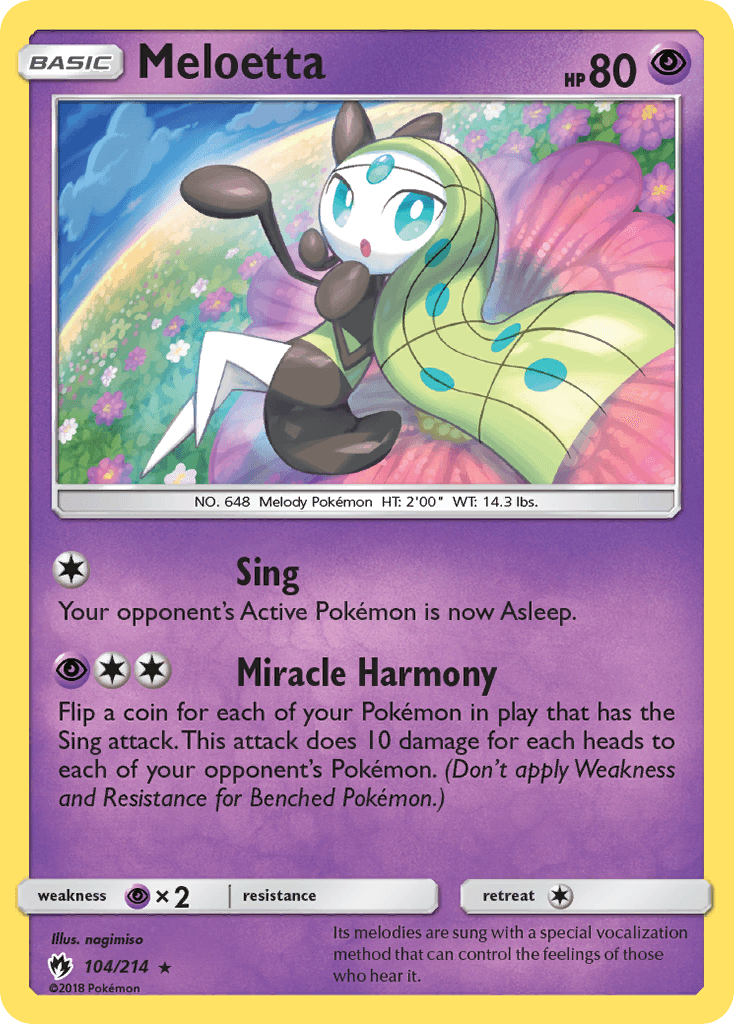 Meloetta, carta 104 de Lost Thunder