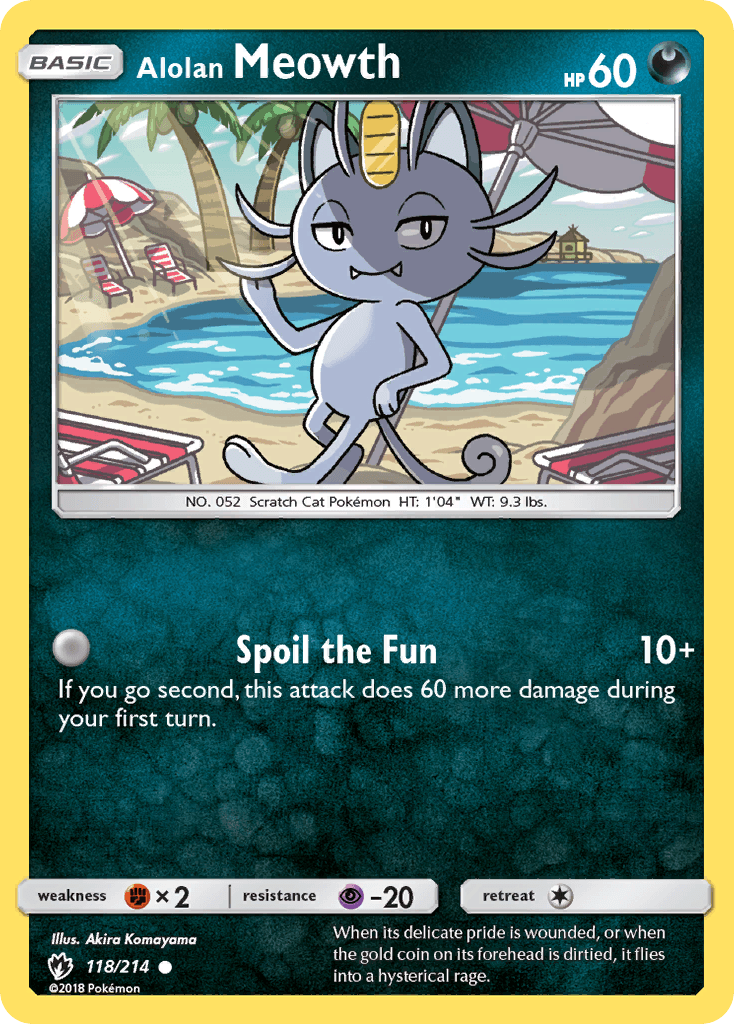 Alolan Meowth, carta 118 de Lost Thunder