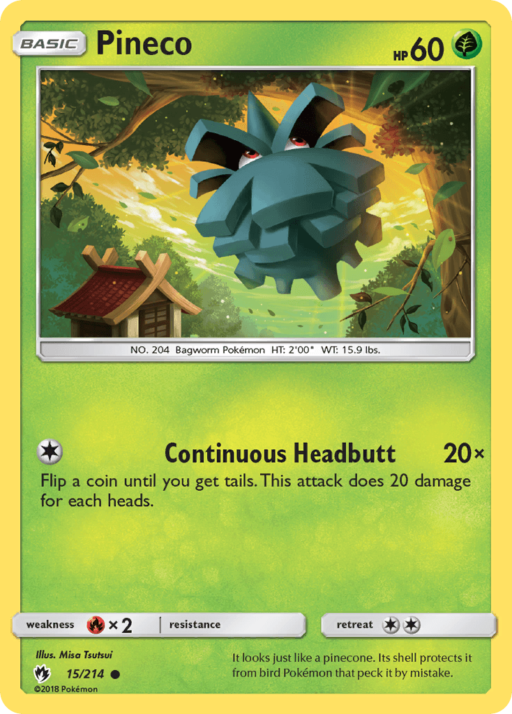 Pineco, carta 15 de Lost Thunder