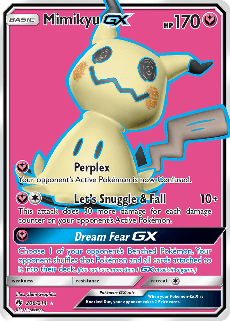 Mimikyu GX, carta 206 de Lost Thunder