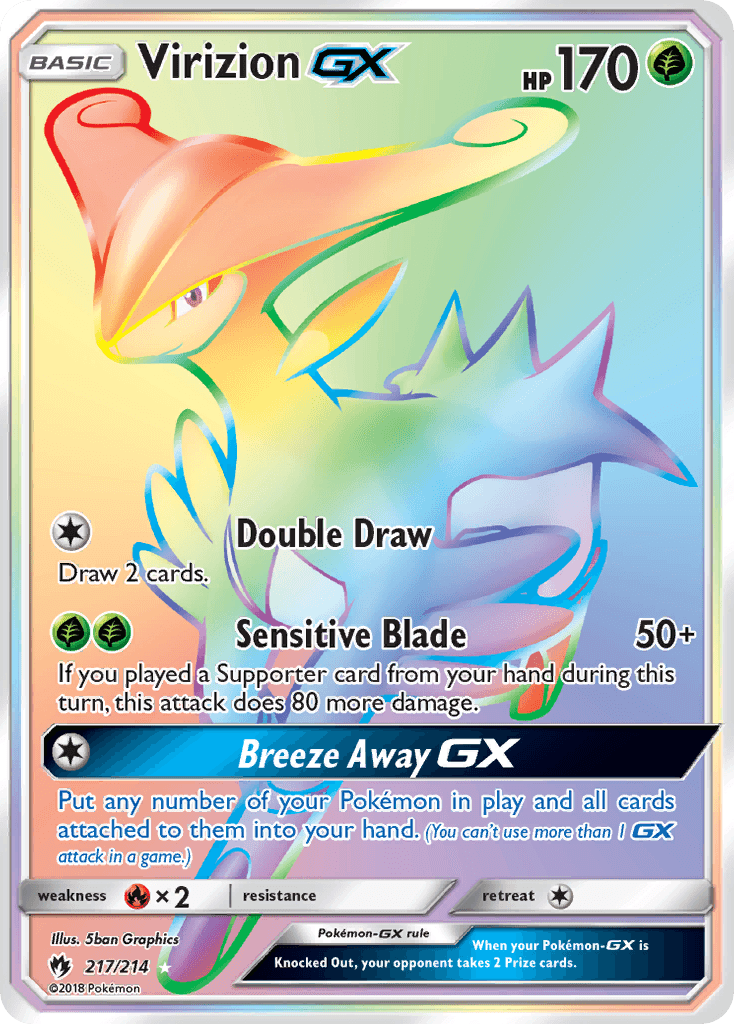 Virizion GX, carta 217 de Lost Thunder