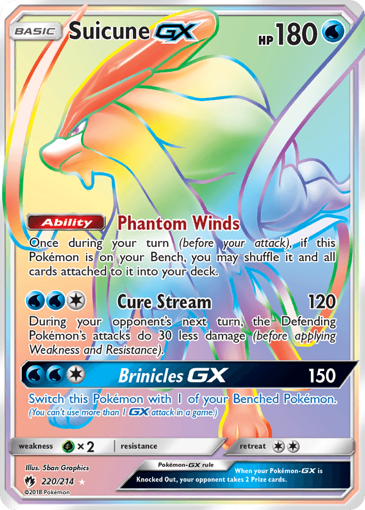 Suicune GX, carta 220 de Lost Thunder