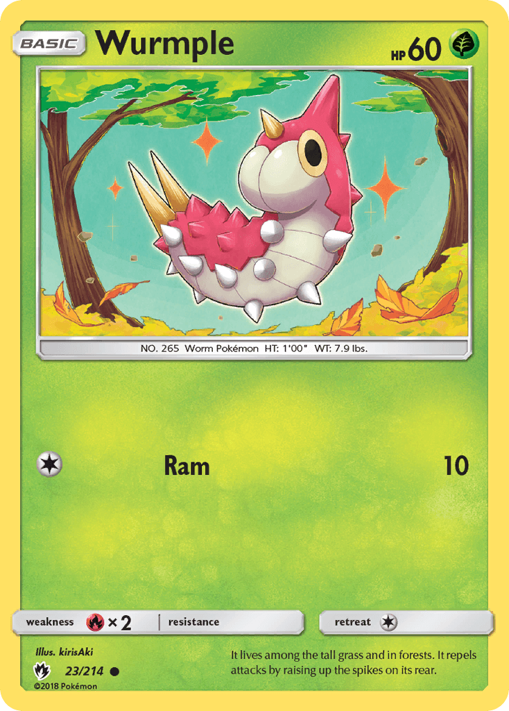 Wurmple, carta 23 de Lost Thunder