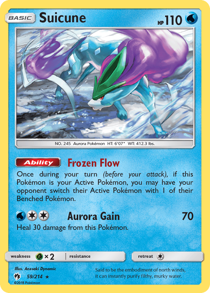 Suicune, carta 59 de Lost Thunder