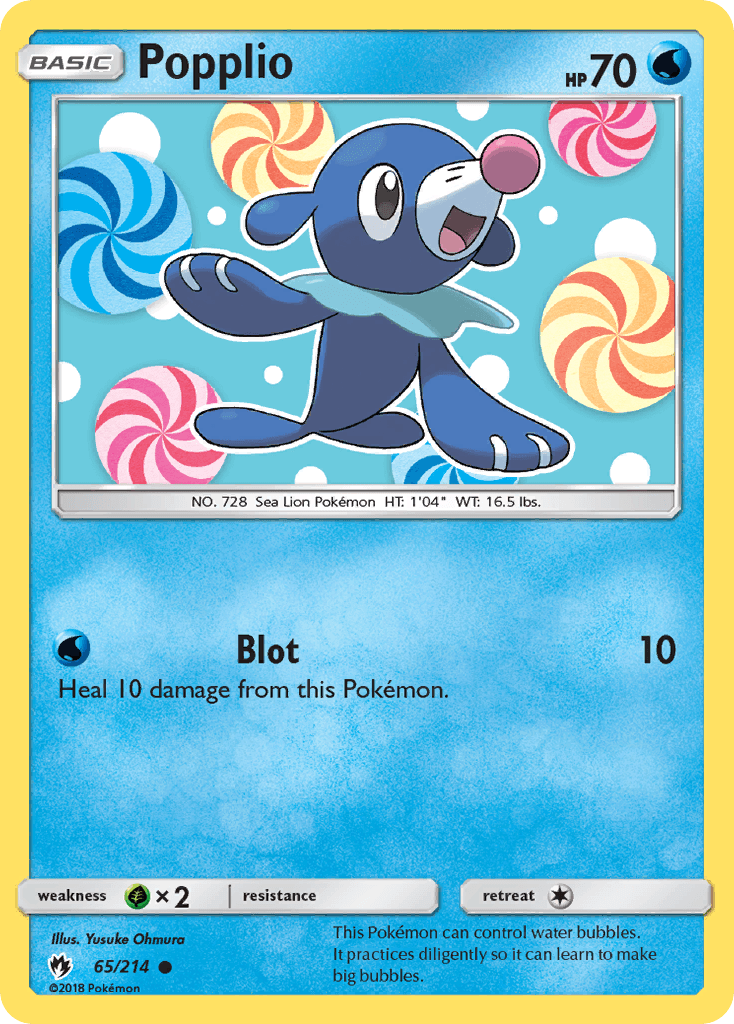 Popplio, carta 65 de Lost Thunder