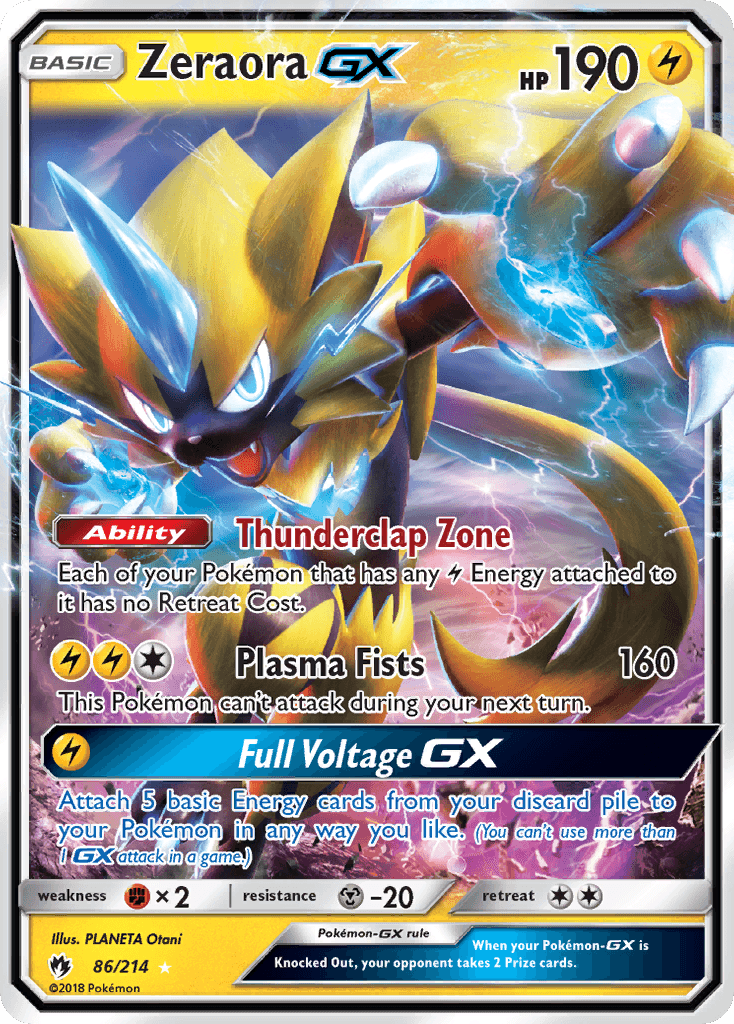 Zeraora GX, carta 86 de Lost Thunder