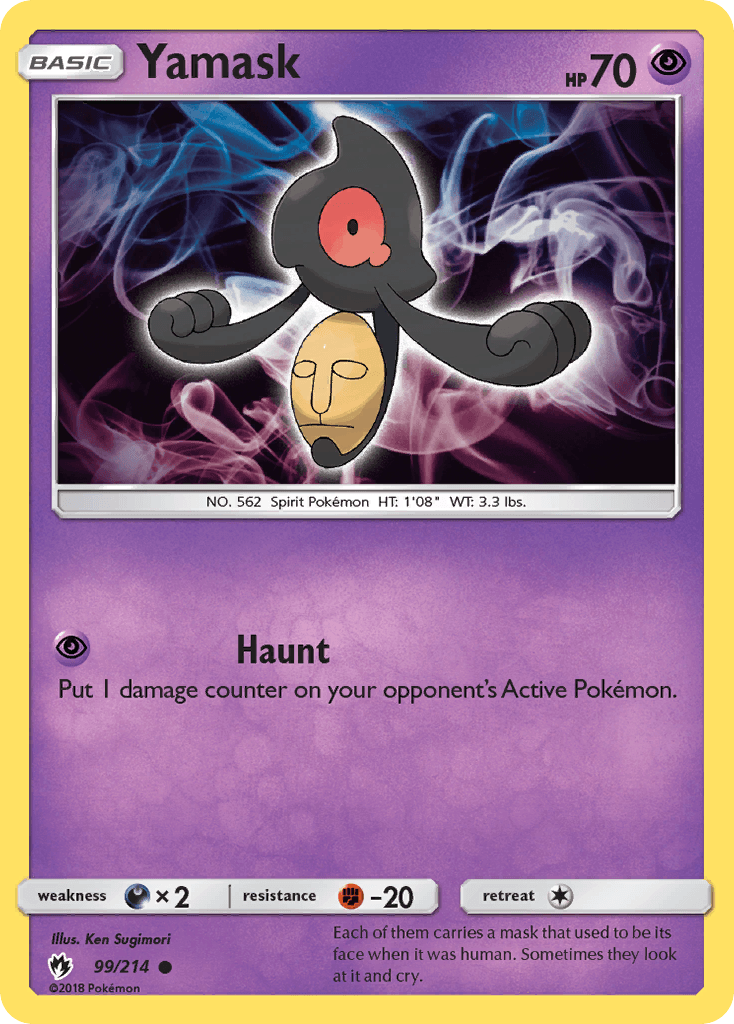 Yamask, carta 99 de Lost Thunder
