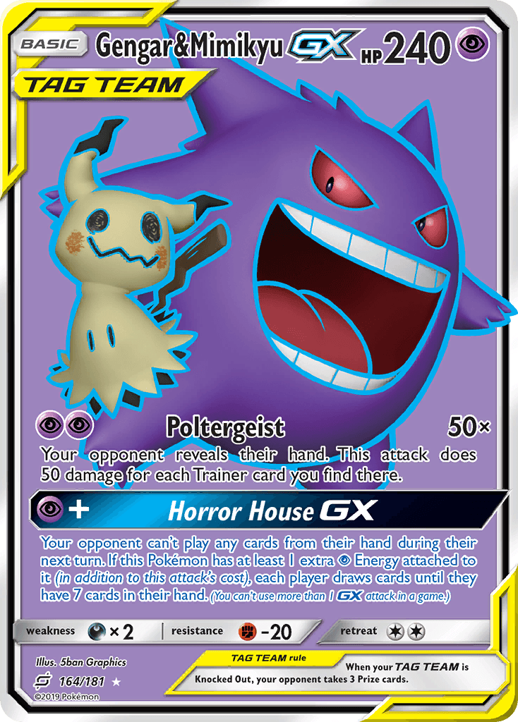 Gengar & Mimikyu GX, carta 164 de Team Up