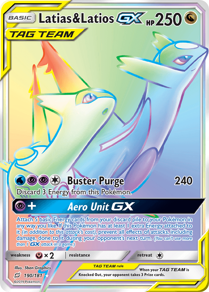 Latias & Latios GX, carta 190 de Team Up