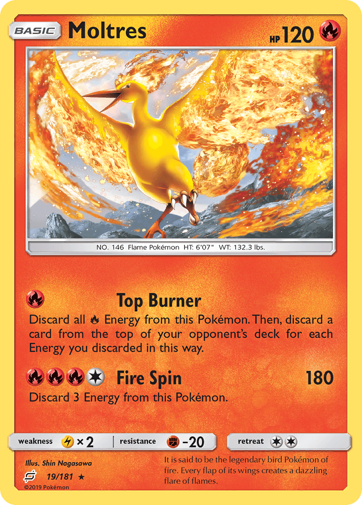 Moltres, carta 19 de Team Up