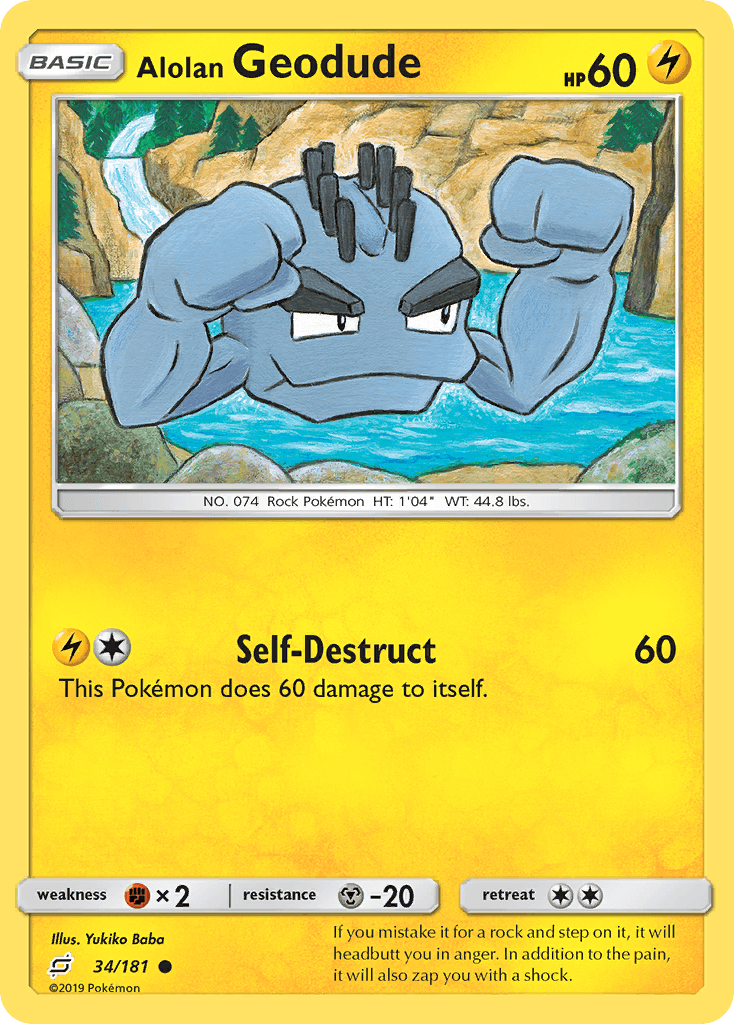 Alolan Geodude, carta 34 de Team Up
