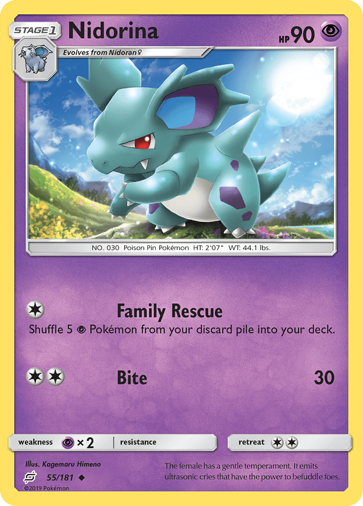 Nidorina, carta 55 de Team Up