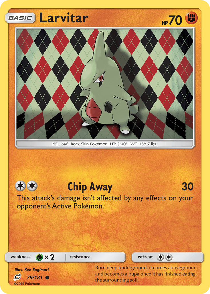 Larvitar, carta 79 de Team Up