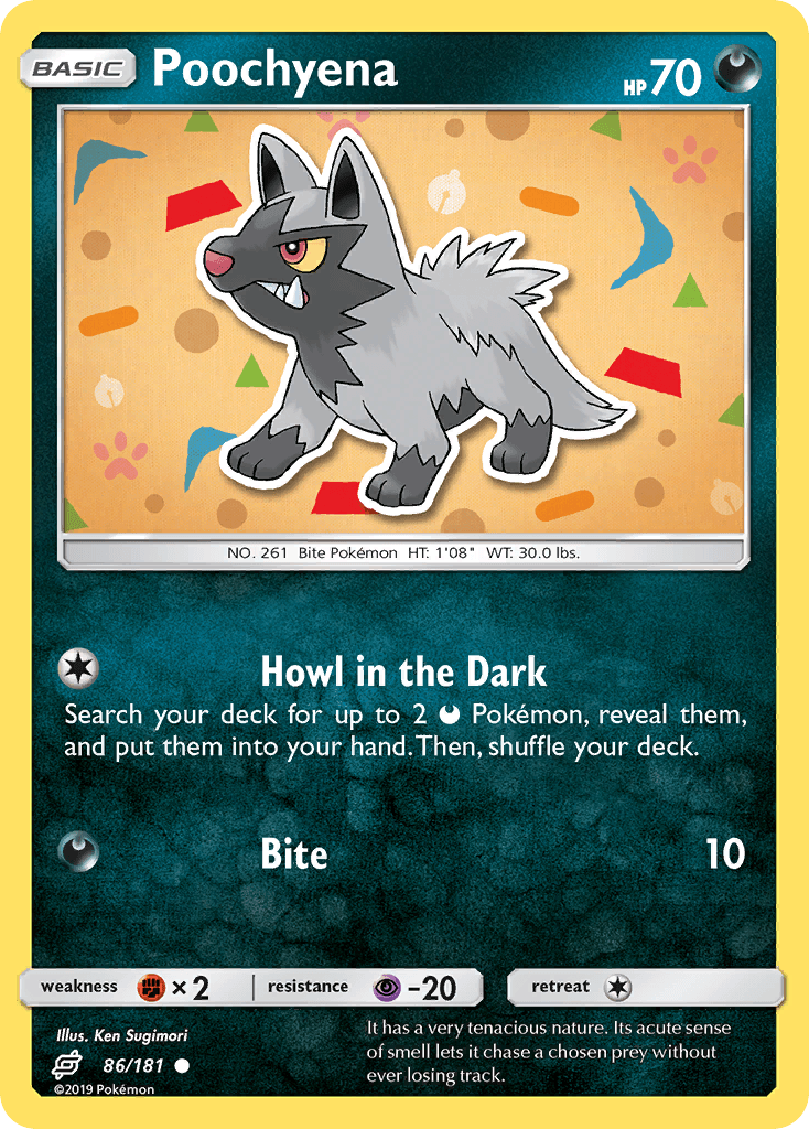 Poochyena, carta 86 de Team Up
