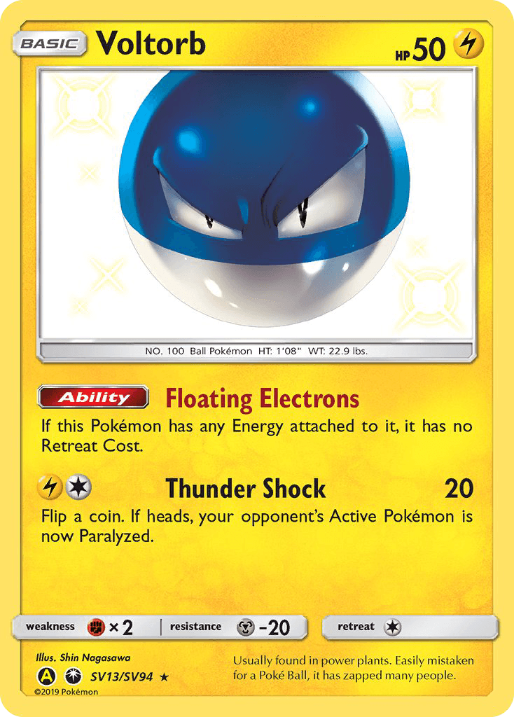 Voltorb, carta SV13 de Hidden Fates Shiny Vault