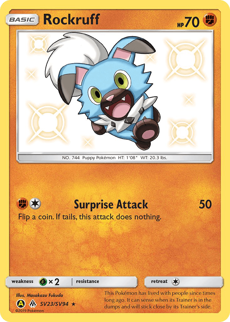 Rockruff, carta SV23 de Hidden Fates Shiny Vault