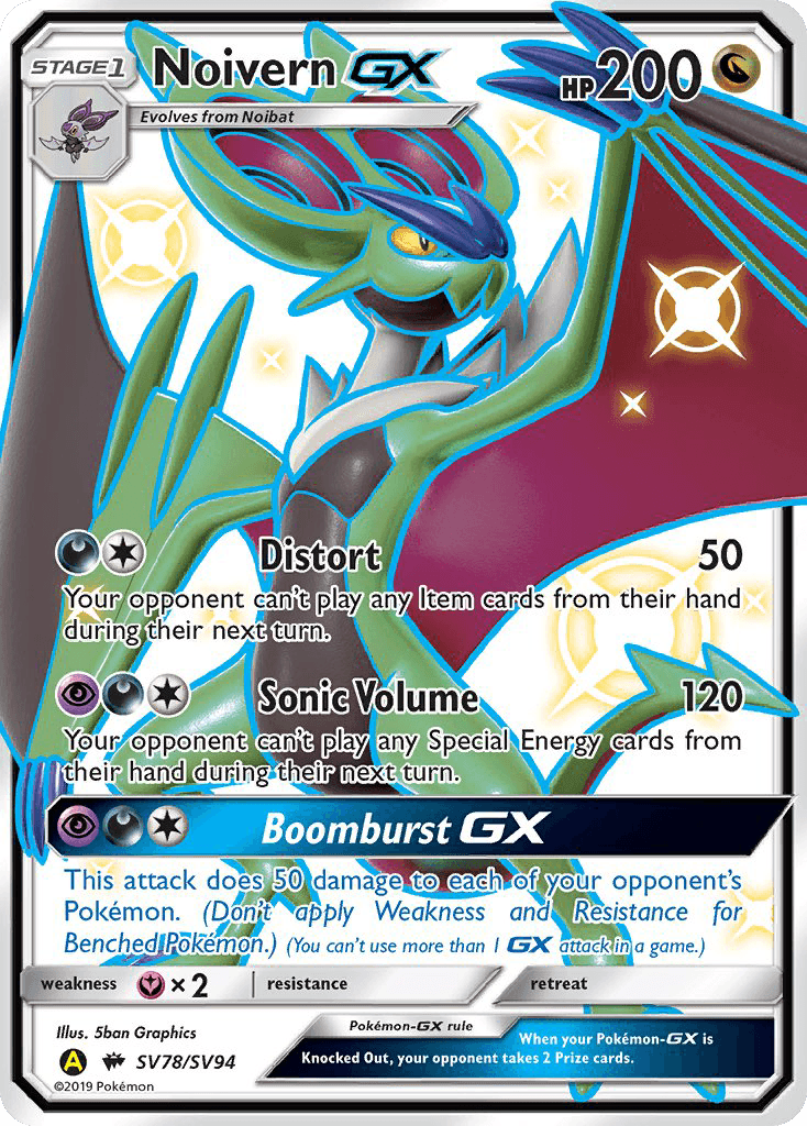Noivern-GX, carta SV78 de Hidden Fates Shiny Vault