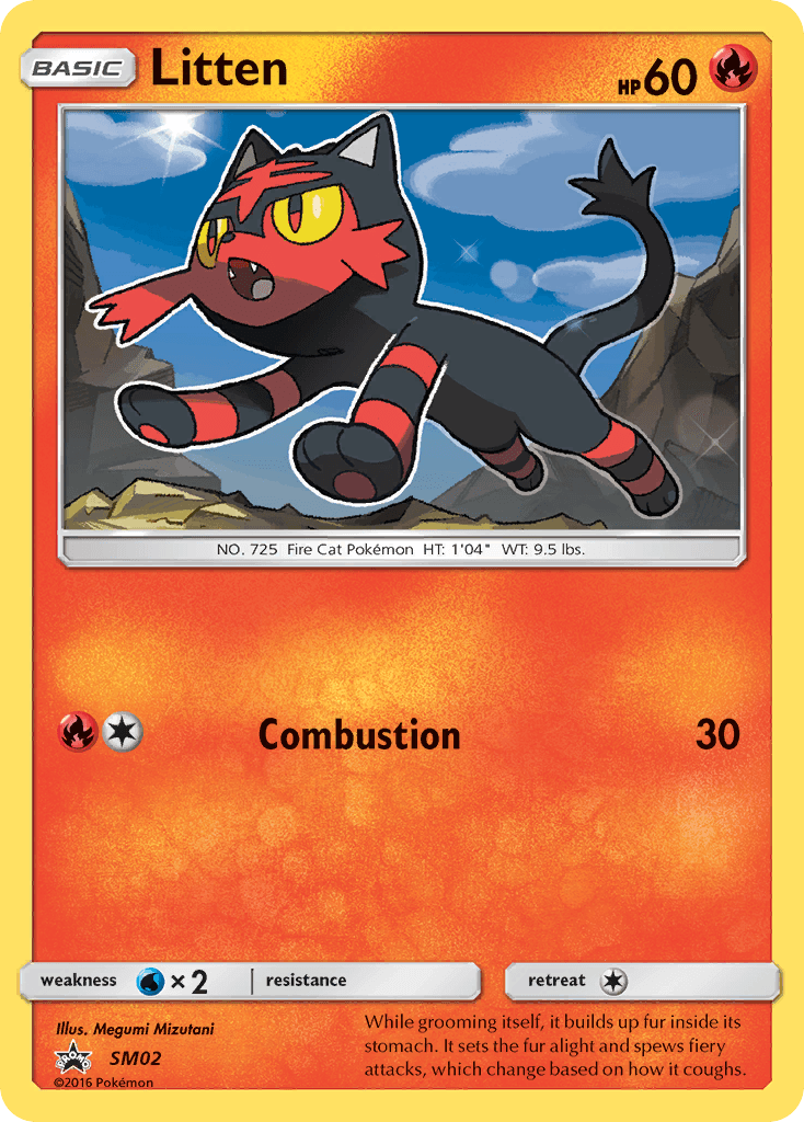 Litten, carta SM02 de SM Black Star Promos