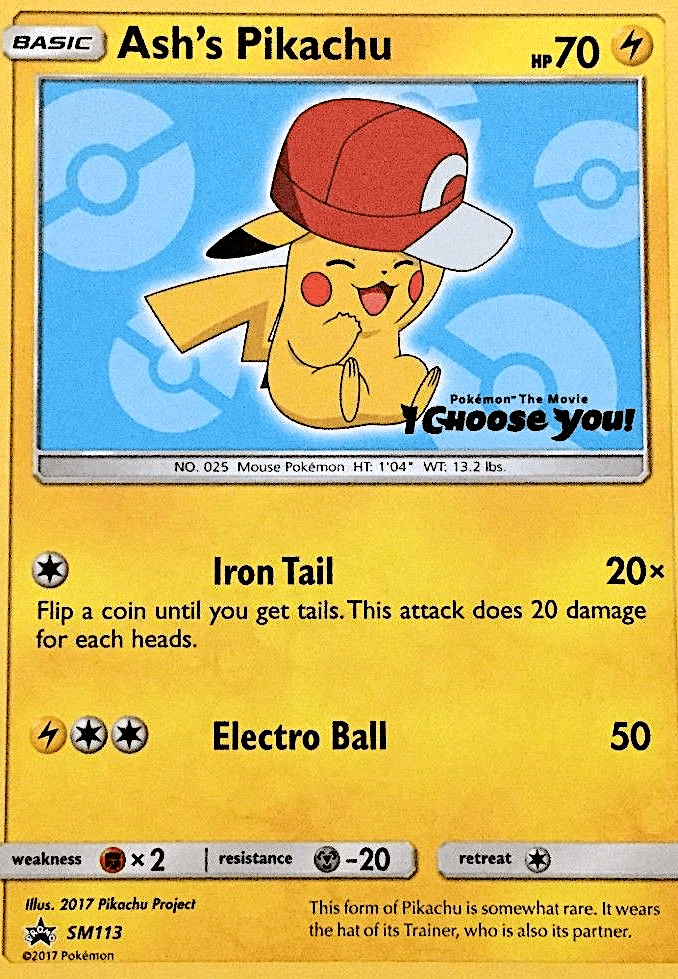 Ash's Pikachu, carta SM113 de SM Black Star Promos