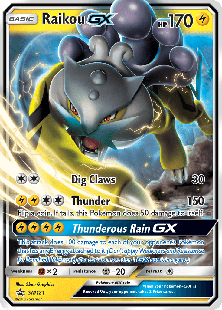 Raikou GX, carta SM121 de SM Black Star Promos