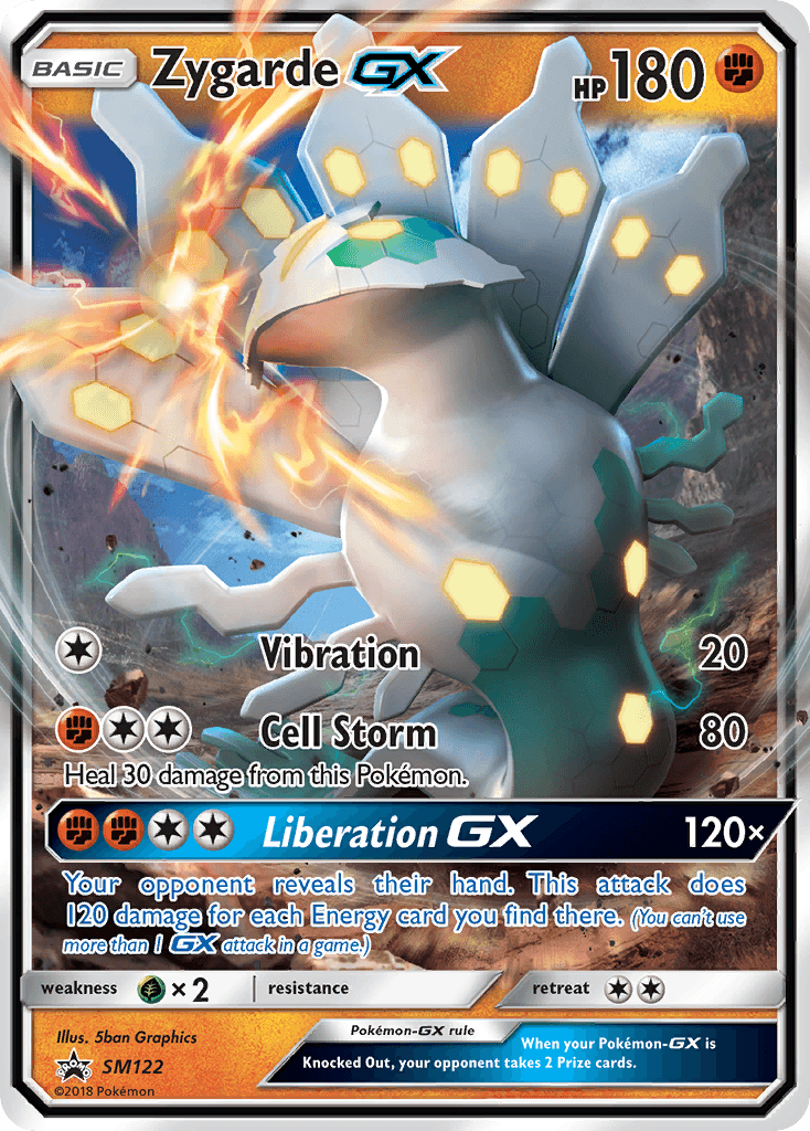 Zygarde GX, carta SM122 de SM Black Star Promos