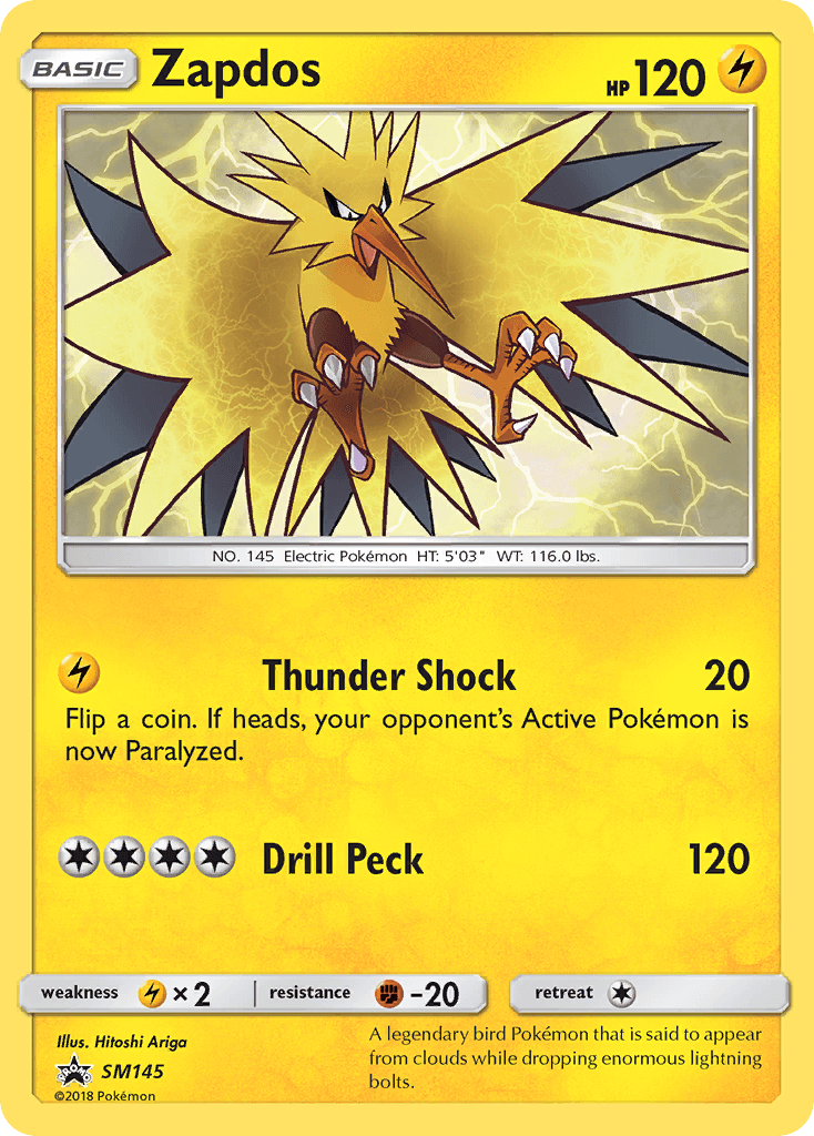 Zapdos, carta SM145 de SM Black Star Promos