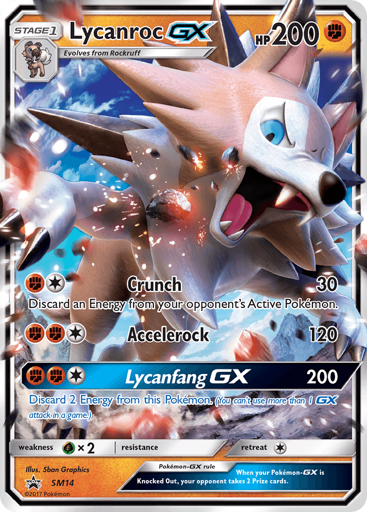 Lycanroc GX, carta SM14 de SM Black Star Promos