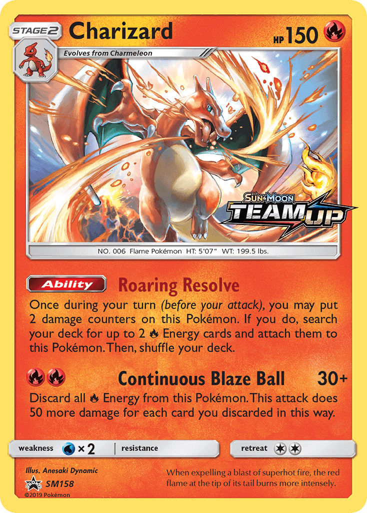 Charizard, carta SM158 de SM Black Star Promos