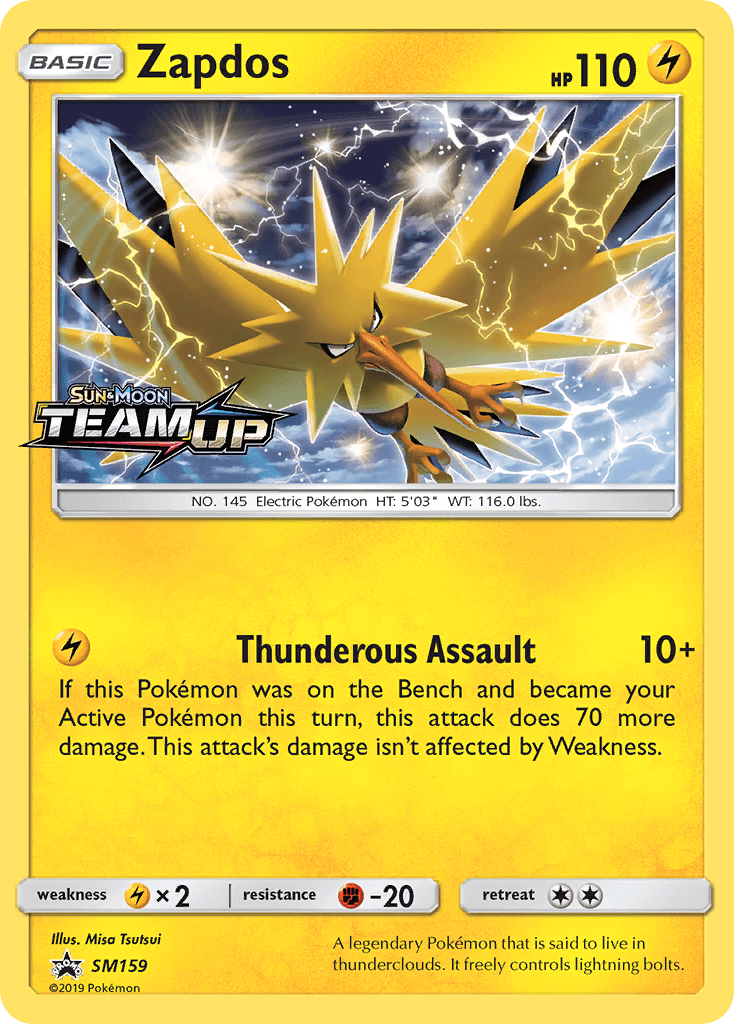 Zapdos, carta SM159 de SM Black Star Promos