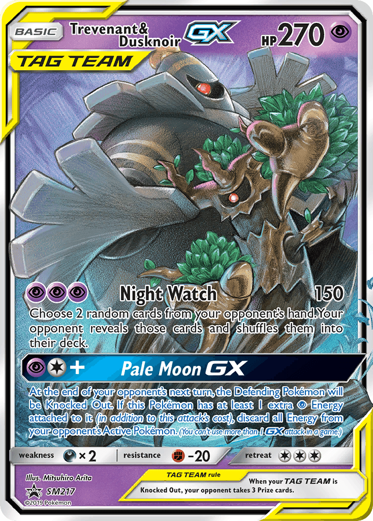 Trevenant & Dusknoir GX, carta SM217 de SM Black Star Promos