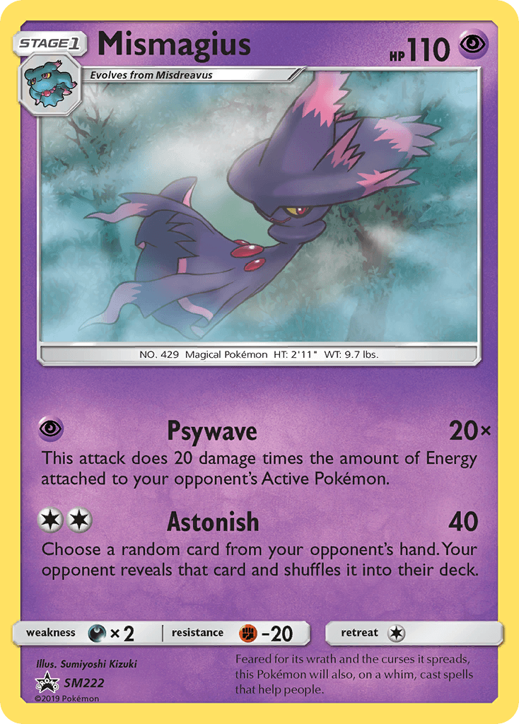Mismagius, carta SM222 de SM Black Star Promos