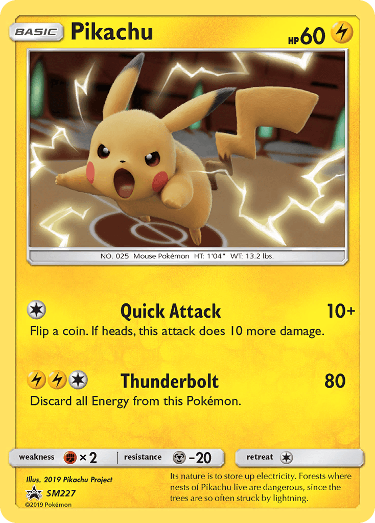 Pikachu, carta SM227 de SM Black Star Promos