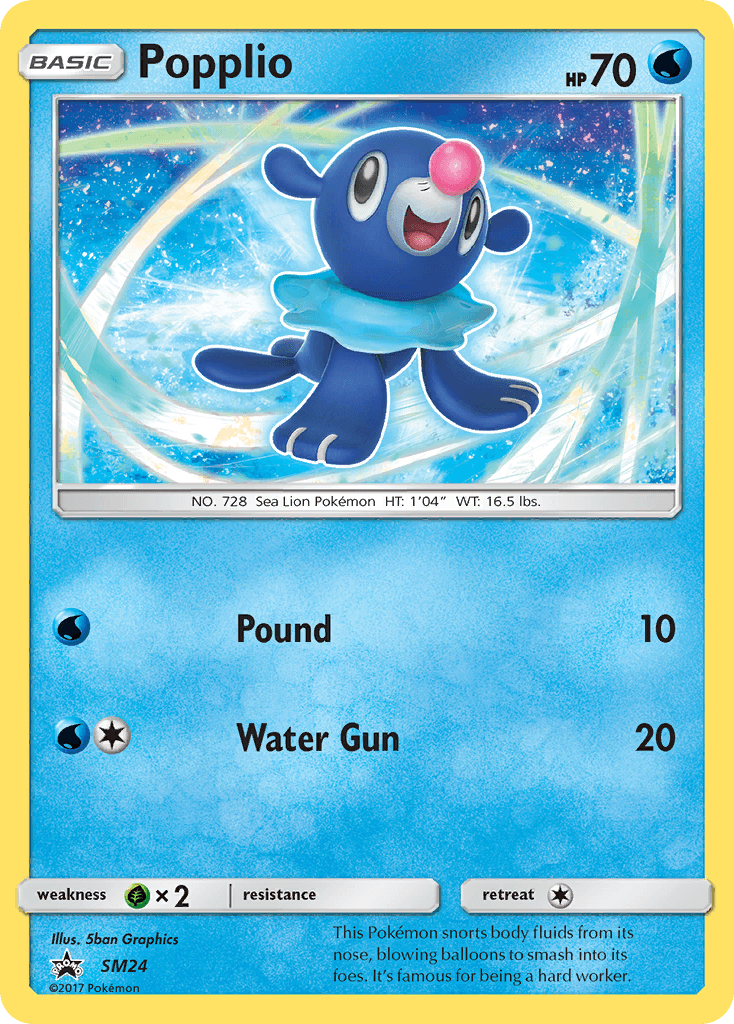 Popplio, carta SM24 de SM Black Star Promos