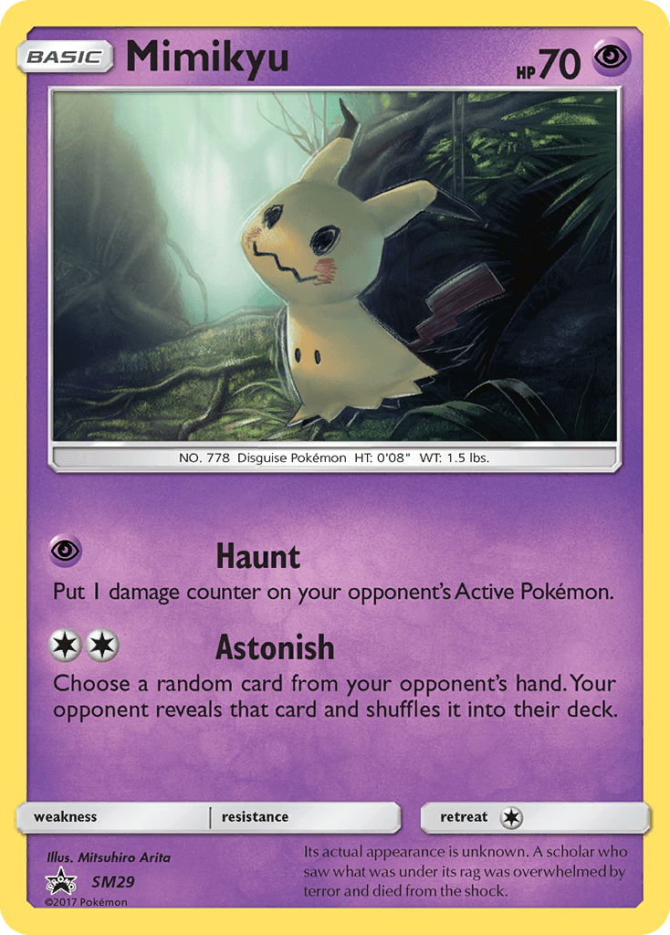 Mimikyu, carta SM29 de SM Black Star Promos