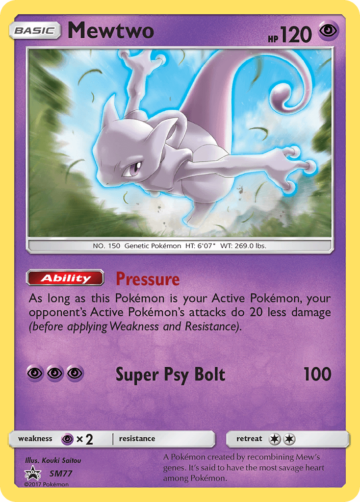 Mewtwo, carta SM77 de SM Black Star Promos