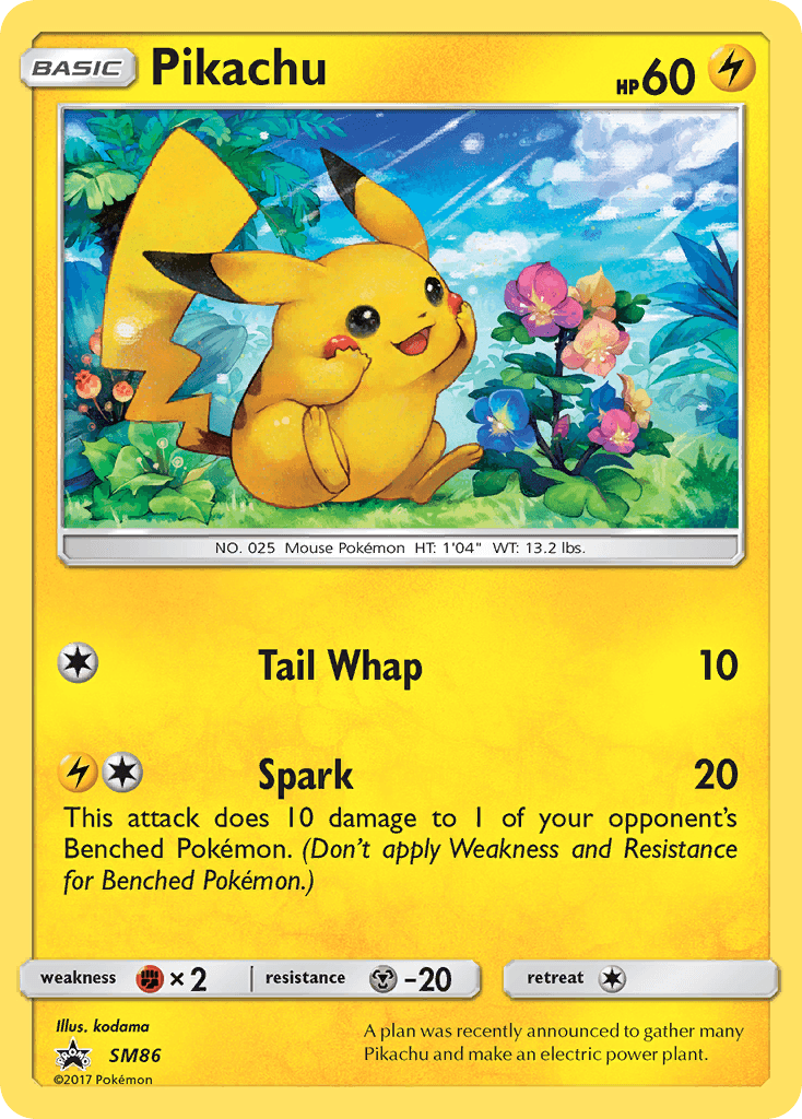 Pikachu, carta SM86 de SM Black Star Promos