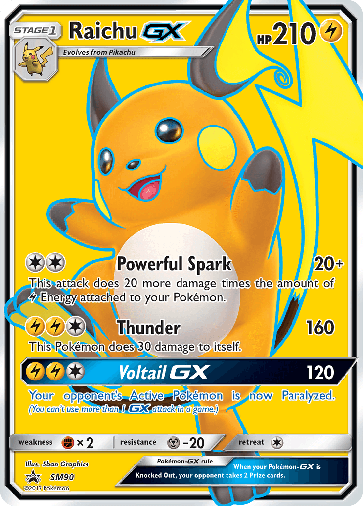 Raichu GX, carta SM90 de SM Black Star Promos